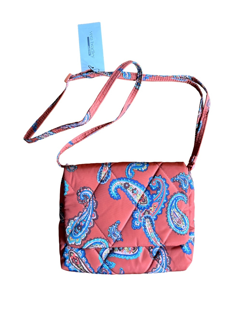 Vera Bradley Coral Paisley Quilted Crossbody